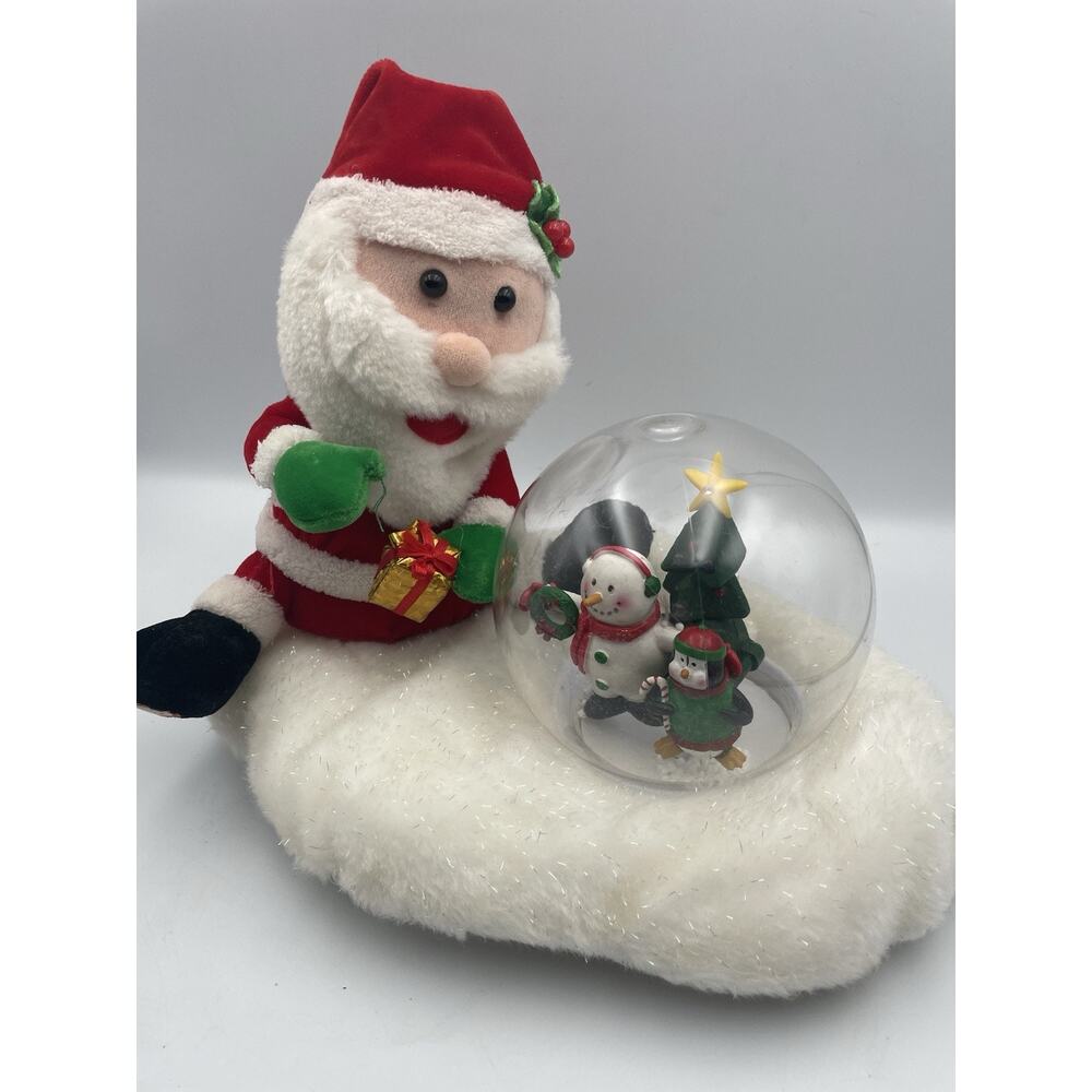 Gemmy Animated Singing Santa with LightedSnowglobe "Most Wonderful Time of year"